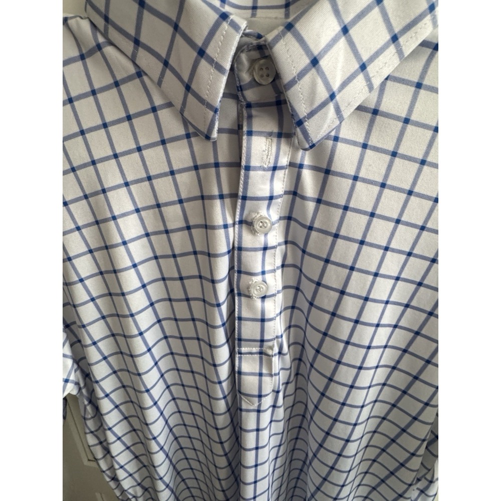 Collars & Co Polo Shirt Mens‎ Large Windowpane Plaid Check Preppy Dress Collar